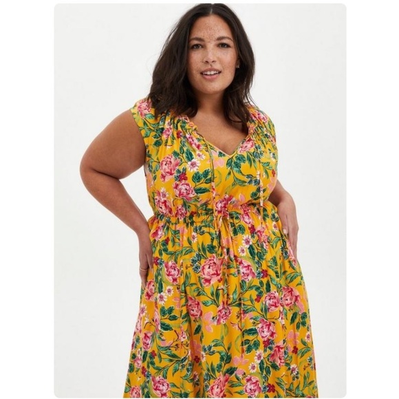 TORRID NWT Maxi Challis Tie-Front Dress - Picture 2 of 6